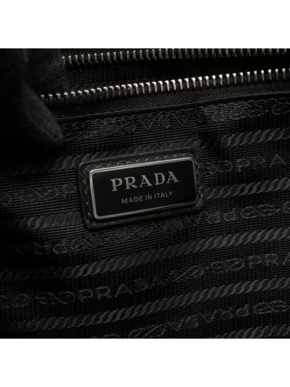 Prada Tote Bag Shopping 2-Way Black Leather Triangle Logo